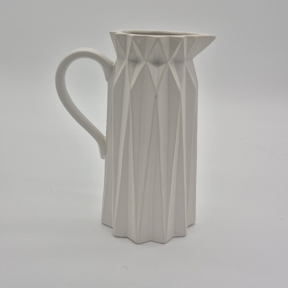 Sullivans Ceramic Origami Glossy White Decorative Ceramic Pitcher - Picture 1 of 7